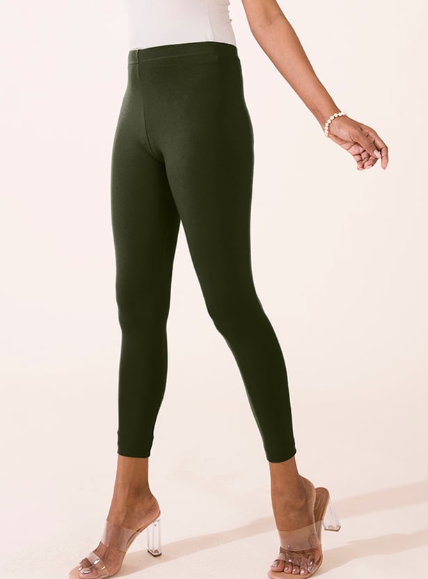 GO COLORS Solid Leggings