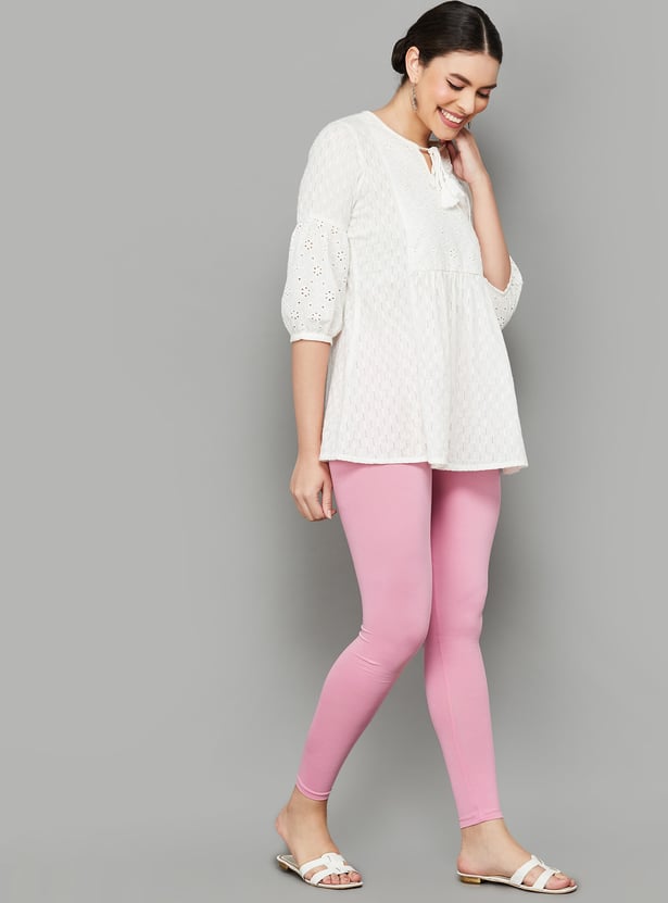 GO COLORS Solid Leggings