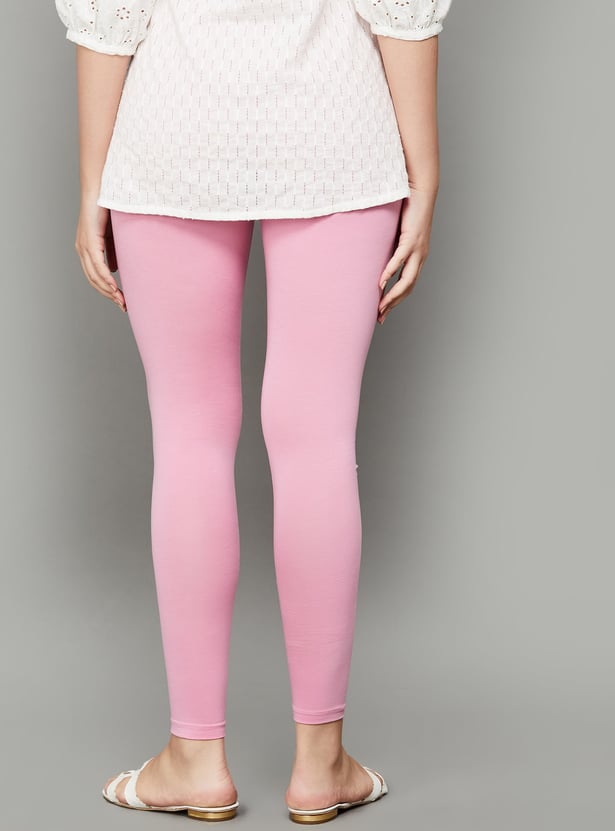 GO COLORS Solid Leggings