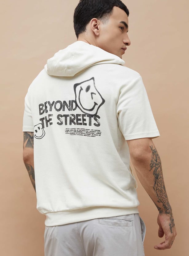 Smiley World Graphic Print Hooded Sweatshirt