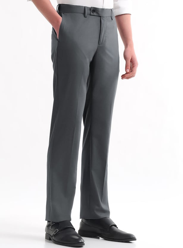 ARROW Solid Regular Fit Formal Trousers