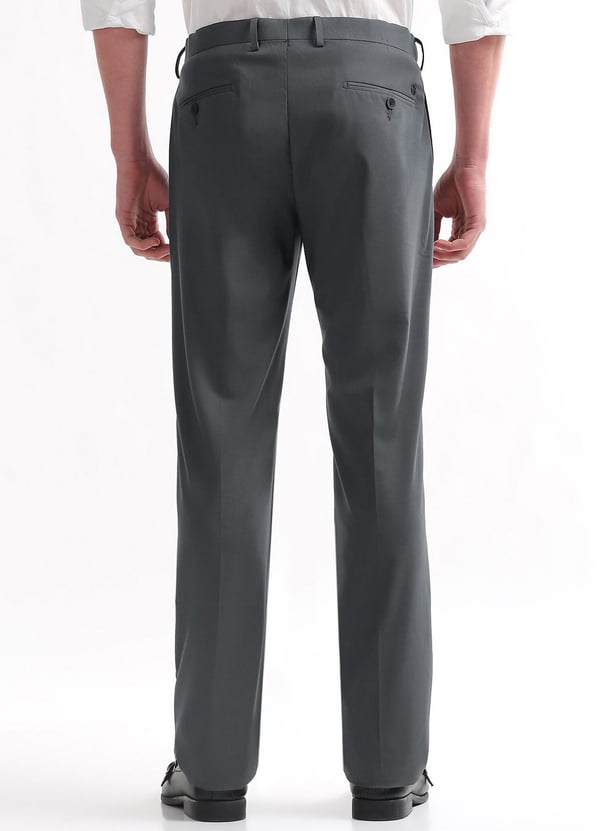 ARROW Solid Regular Fit Formal Trousers