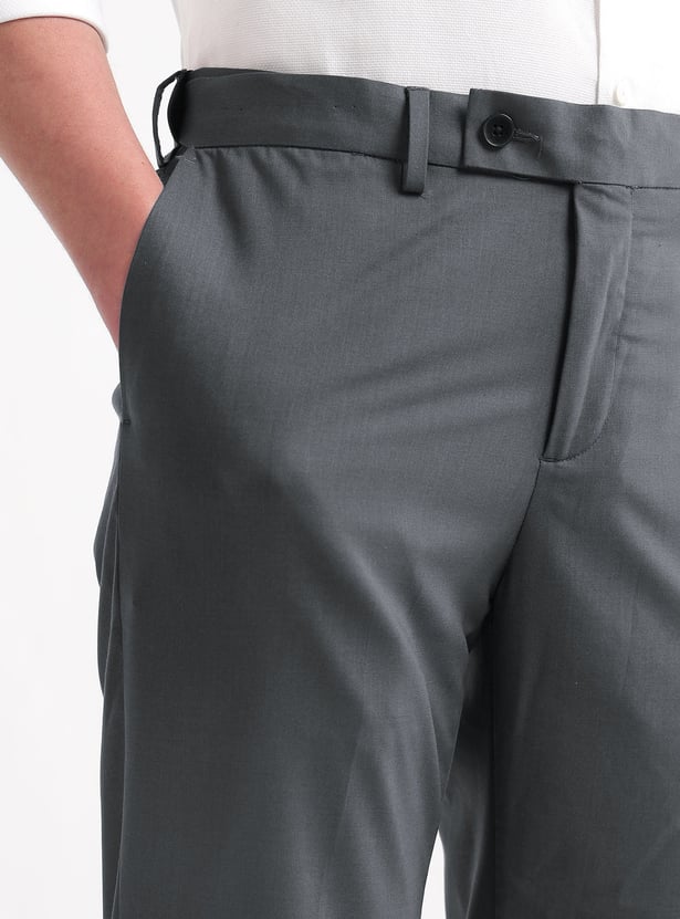 ARROW Solid Regular Fit Formal Trousers