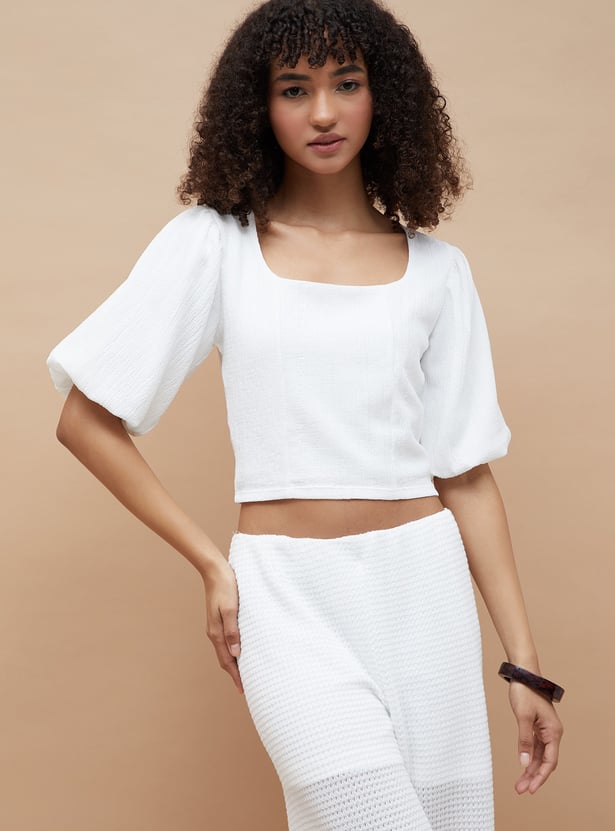 GINGER Textured Crop Top