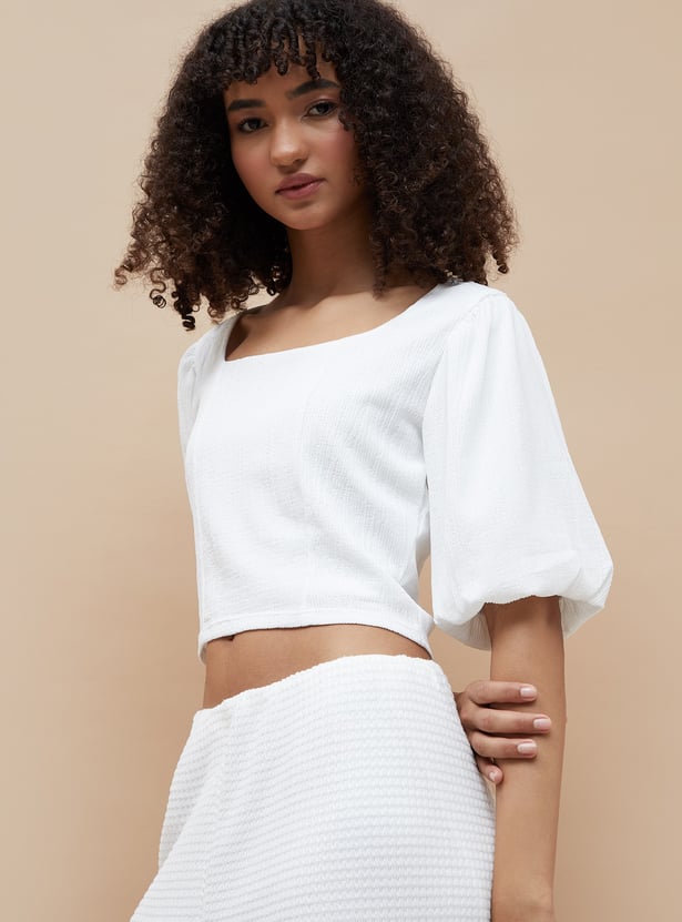 GINGER Textured Crop Top