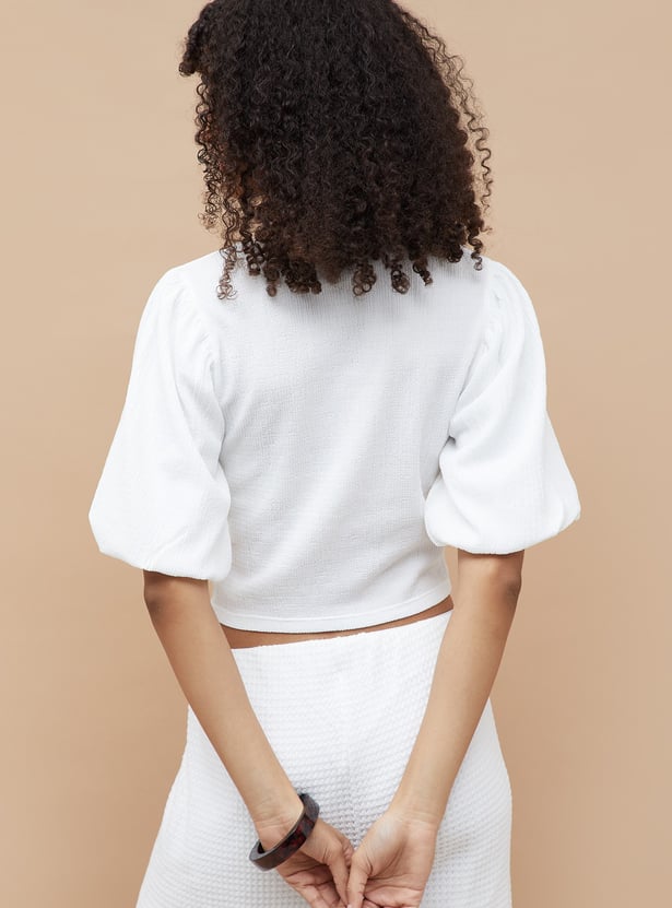 GINGER Textured Crop Top