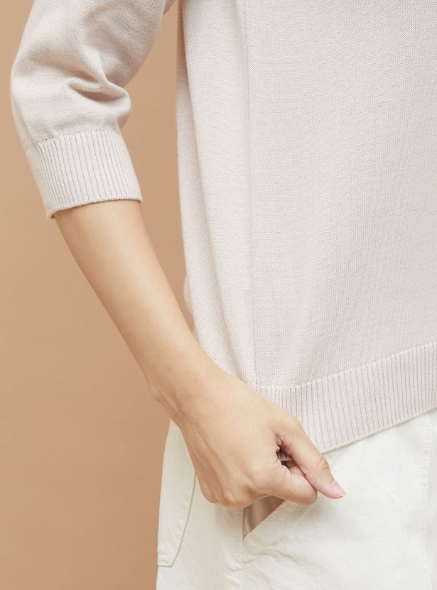 FAME FOREVER Solid Flat Knit Top