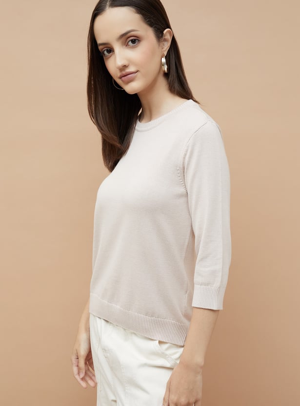 FAME FOREVER Solid Flat Knit Top