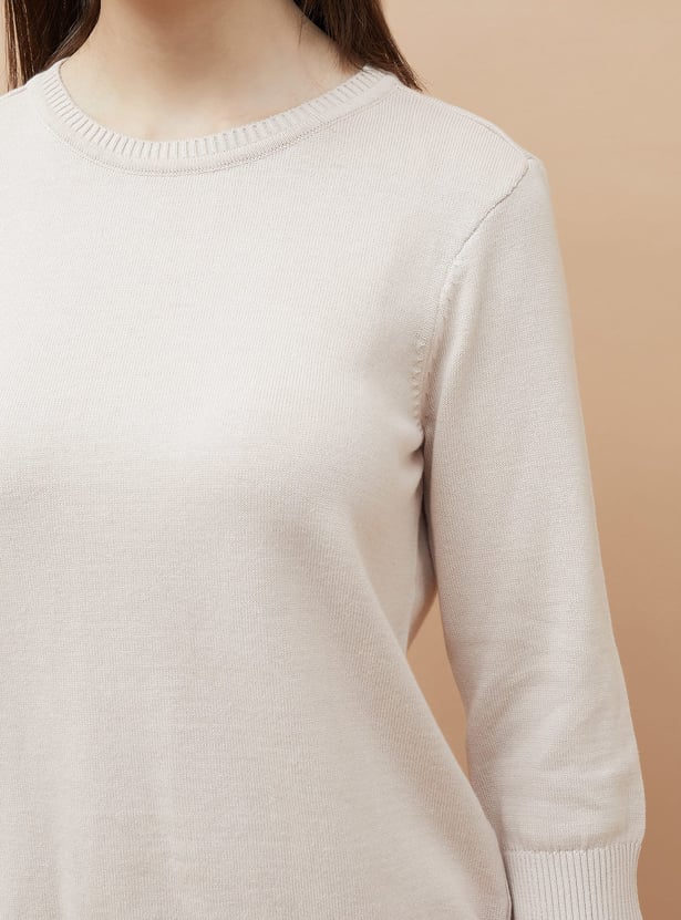 FAME FOREVER Solid Flat Knit Top