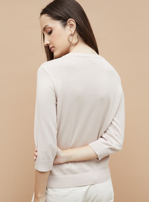 FAME FOREVER Solid Flat Knit Top