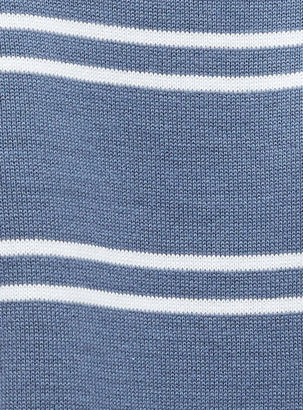 FAME FOREVER Striped Flat Knit Top