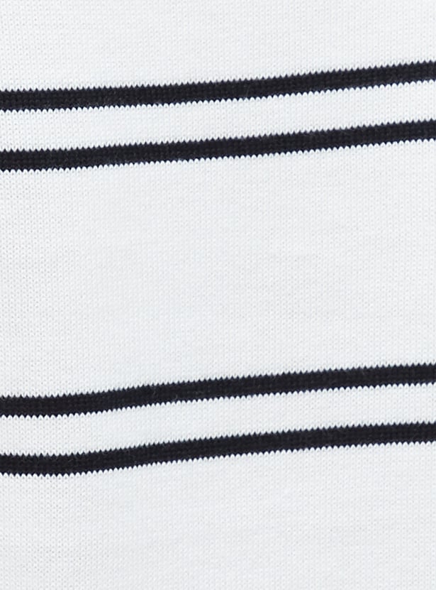 FAME FOREVER Striped Flat Knit Top