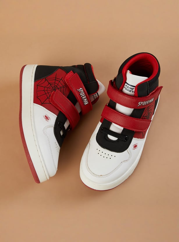 FAME FOREVER Boys Spiderman Colourblock High-Top Sneakers