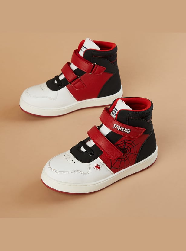 FAME FOREVER Boys Spiderman Colourblock High-Top Sneakers