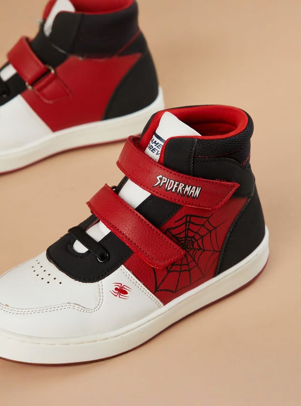 FAME FOREVER Boys Spiderman Colourblock High-Top Sneakers