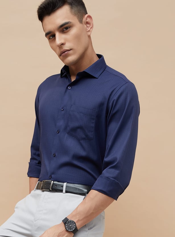 Buy CODE Patterned Slim Fit Formal Shirt from CODE at just INR 999.0