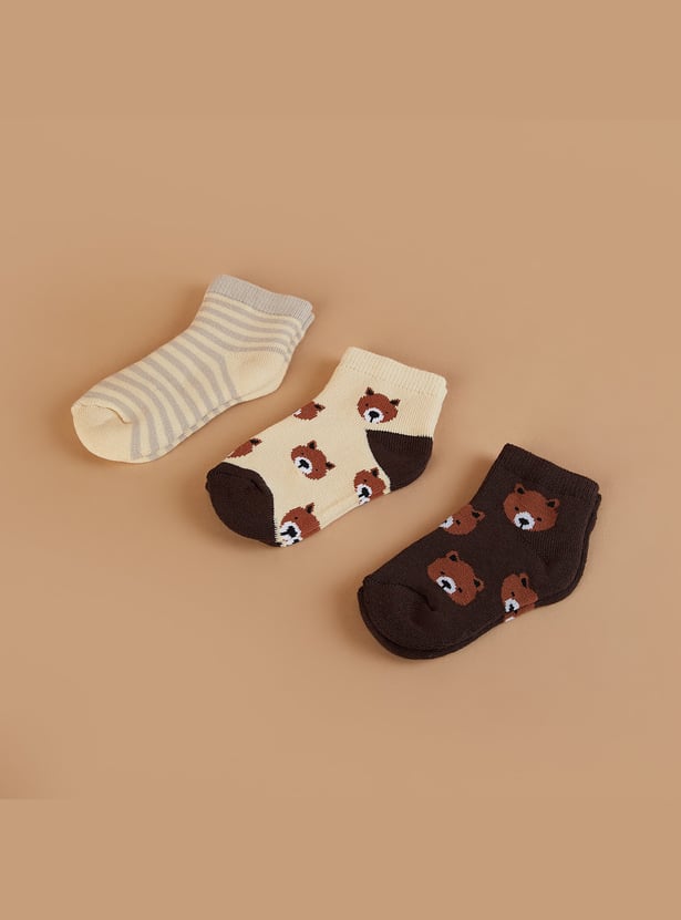 FAME FOREVER Assorted Ankle Length Socks - Pack of 3