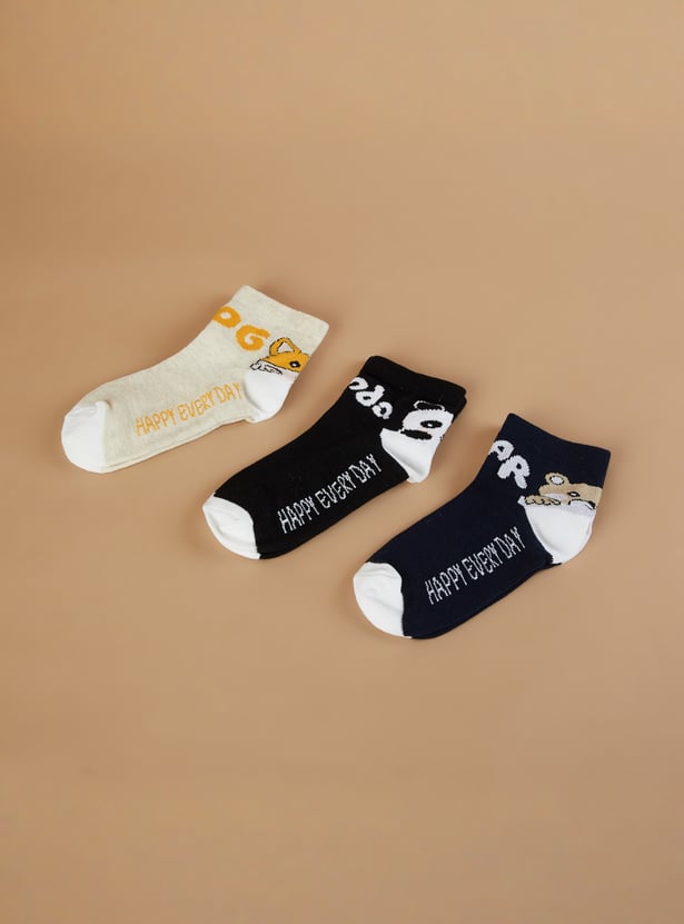 FAME FOREVER Assorted Ankle Length Socks - Pack of 3