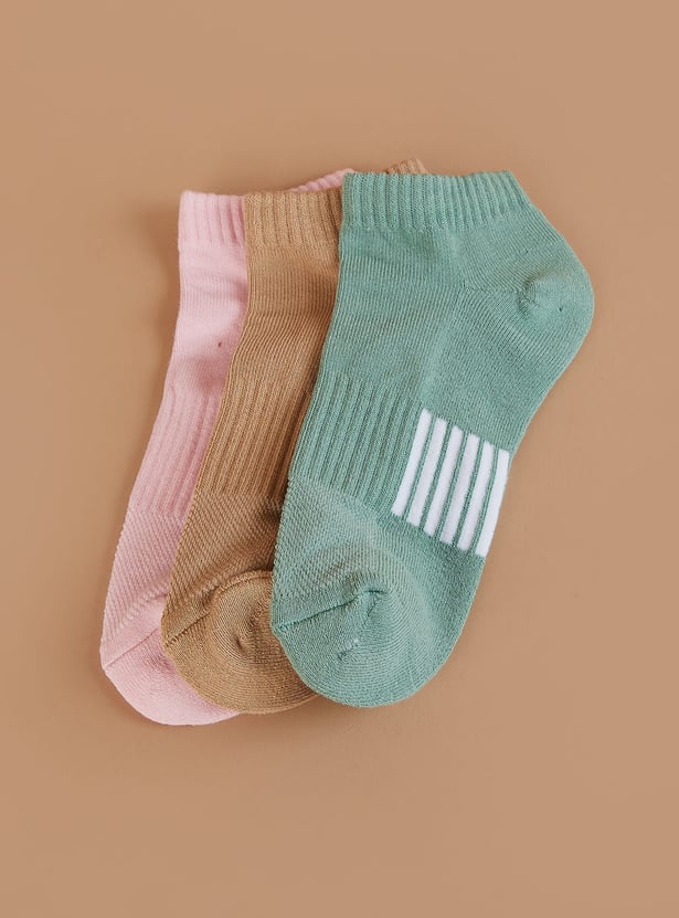 GINGER Striped Ankle Length Socks - Pack of 3