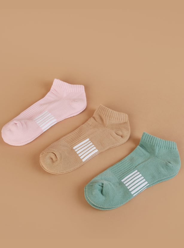 GINGER Striped Ankle Length Socks - Pack of 3