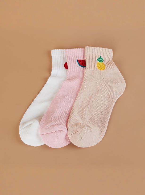 GINGER Assorted Fruit Ankle Length Socks - Pack of 3