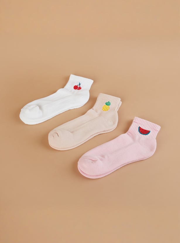 GINGER Assorted Fruit Ankle Length Socks - Pack of 3