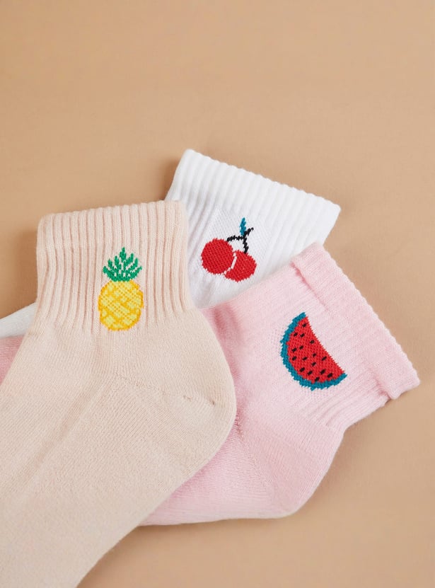 GINGER Assorted Fruit Ankle Length Socks - Pack of 3
