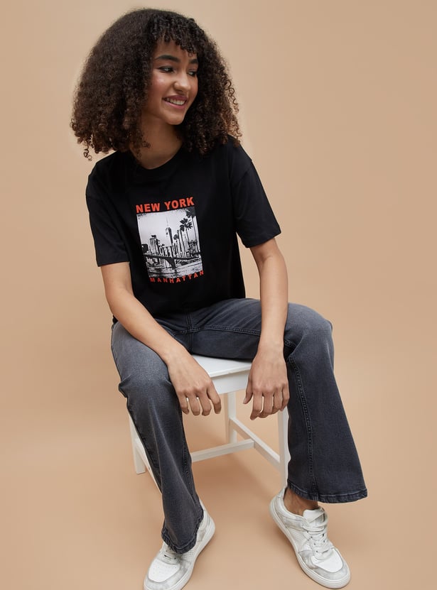 FAME FOREVER Graphic Print T-shirt