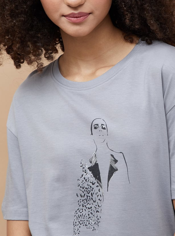 FAME FOREVER Graphic Print T-shirt