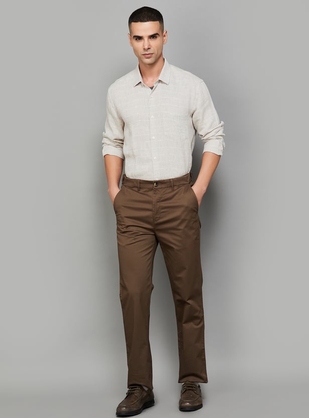 LINEN CLUB STUDIO Checked Slim Fit Shirt