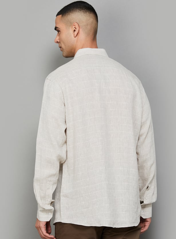 LINEN CLUB STUDIO Checked Slim Fit Shirt