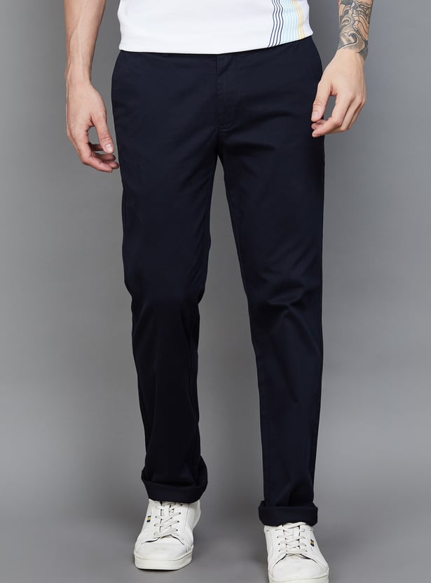 INDIAN TERRAIN Solid Regular Fit Trousers
