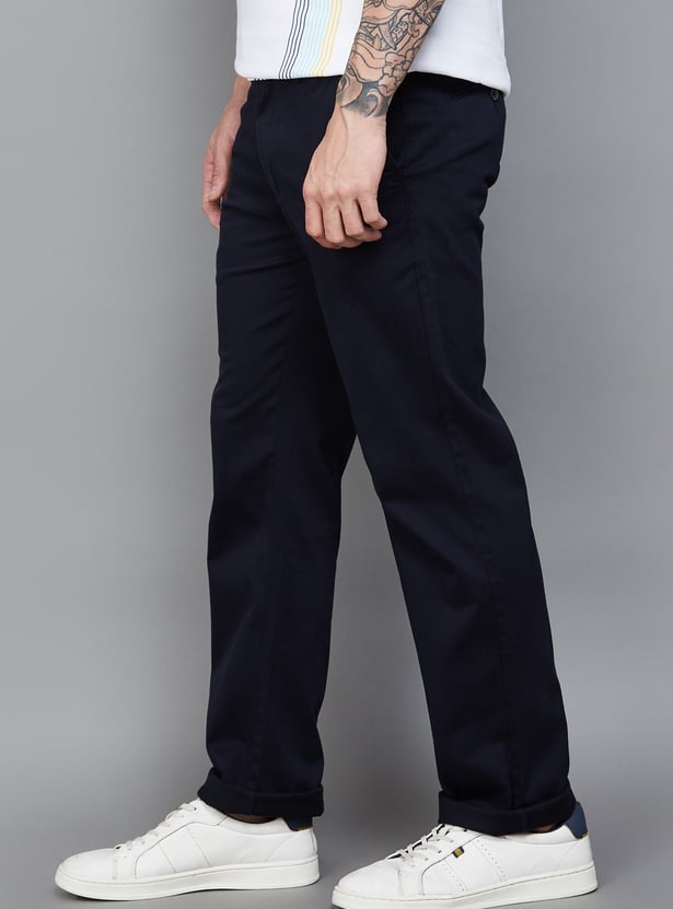 INDIAN TERRAIN Solid Regular Fit Trousers