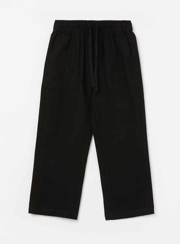 FAME FOREVER Boys Solid Elasticated Trousers