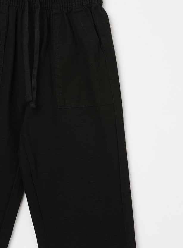 FAME FOREVER Boys Solid Elasticated Trousers