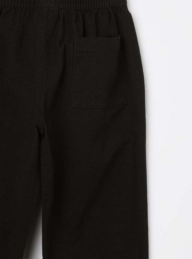 FAME FOREVER Boys Solid Elasticated Trousers