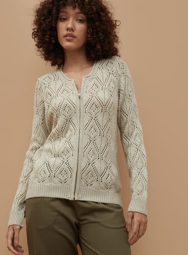 COLOUR ME Knit Patterned Cardigan