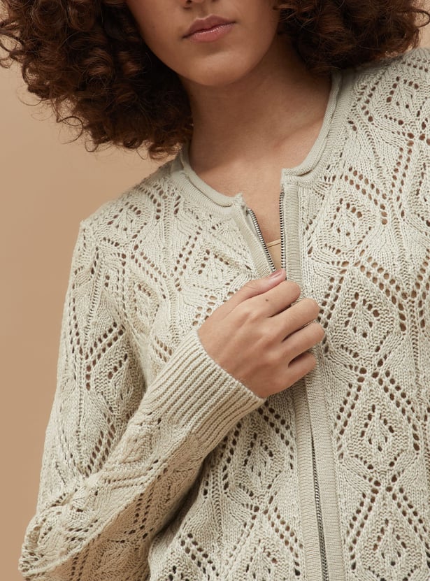 COLOUR ME Knit Patterned Cardigan