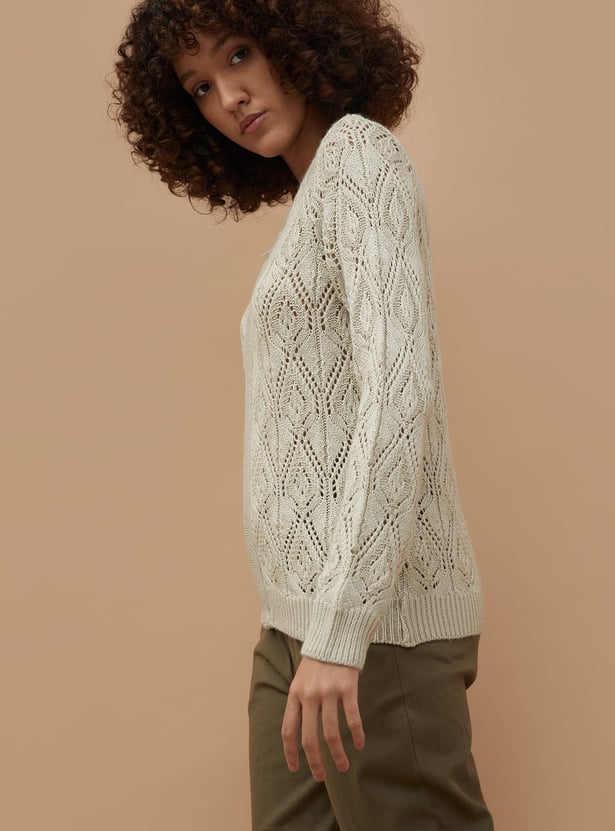 COLOUR ME Knit Patterned Cardigan