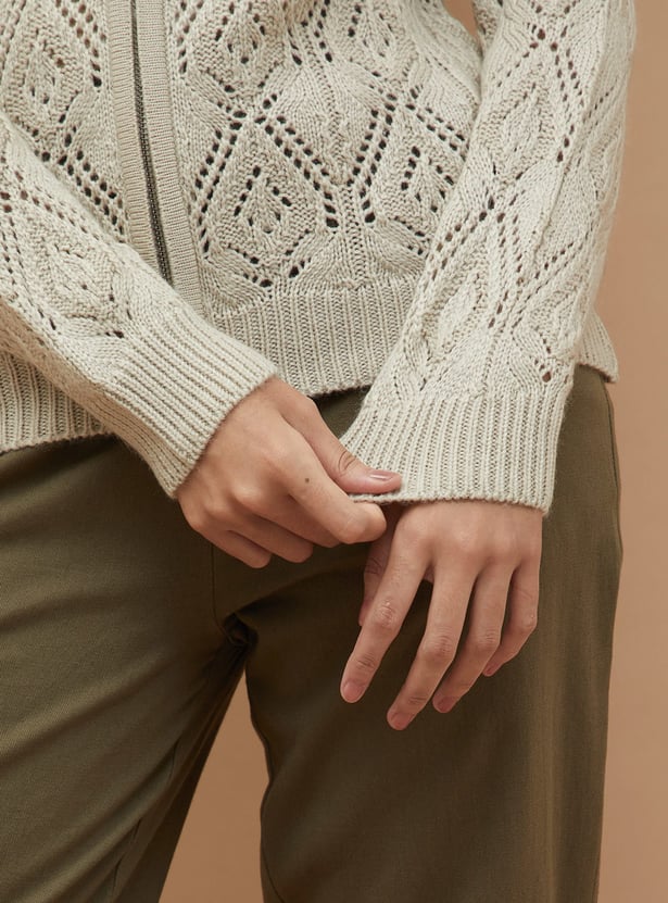 COLOUR ME Knit Patterned Cardigan