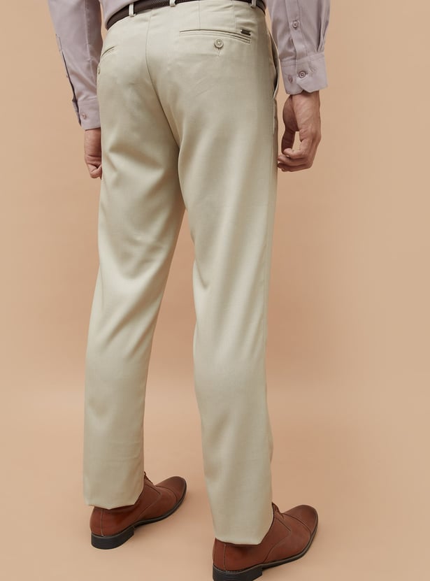 CODE Textured Regular Fit Formal Trousers