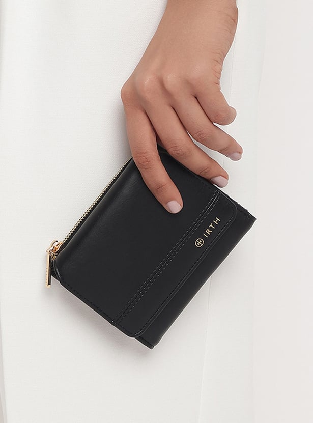 IRTH Solid Zip-Around Wallet