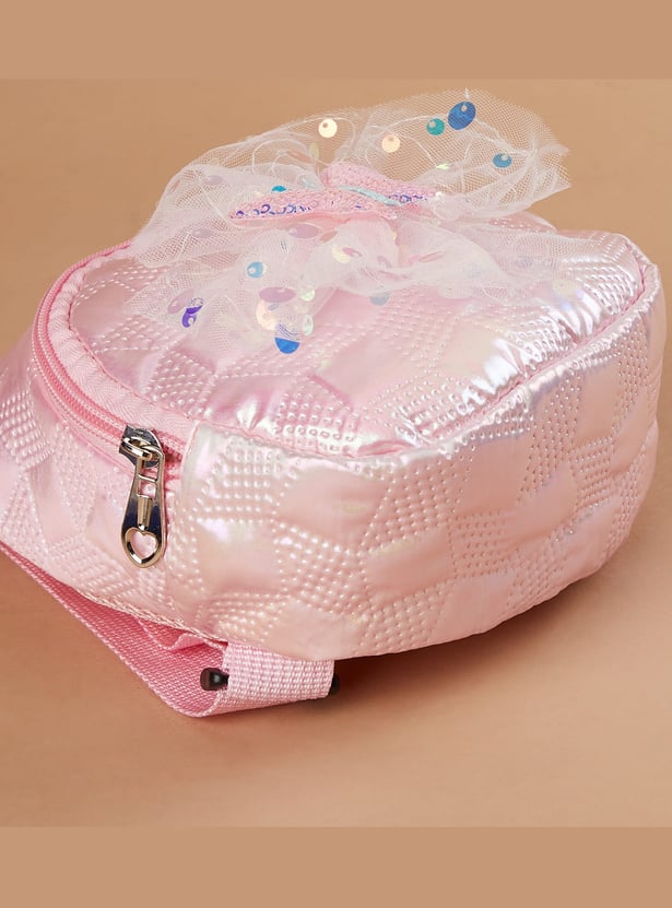 FAME FOREVER Quilted Crossbody Backpack with Bow