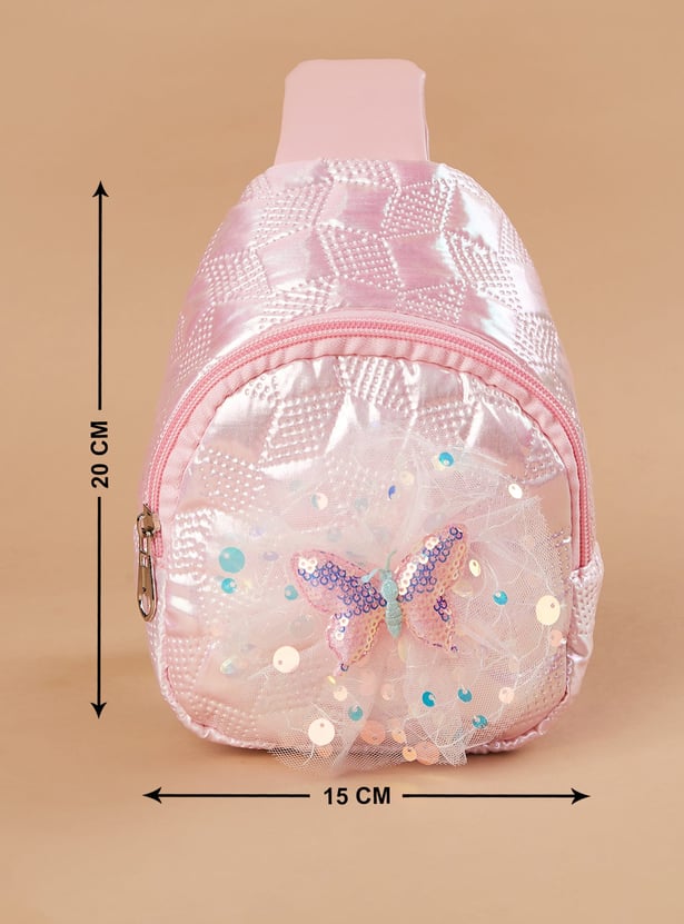 FAME FOREVER Quilted Crossbody Backpack with Bow