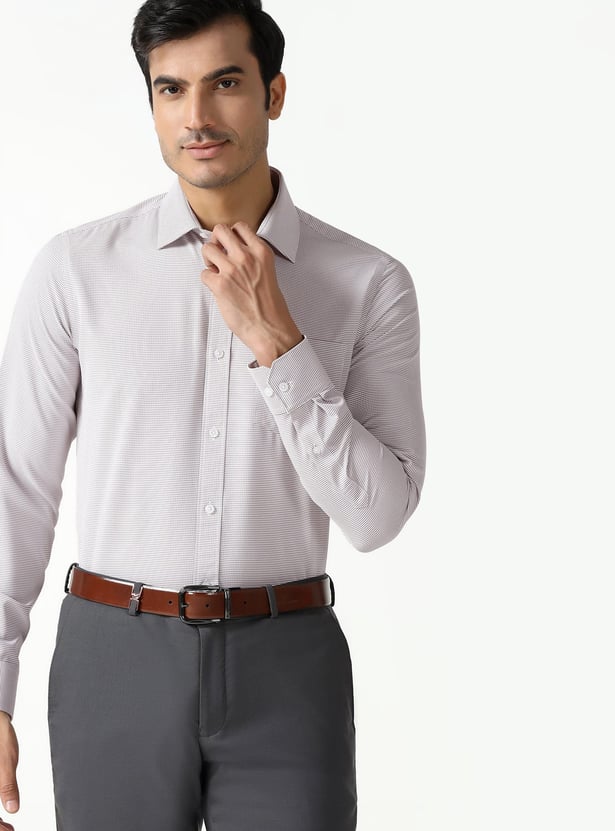 BLACKBERRYS Textured Slim Fit Formal Shirt