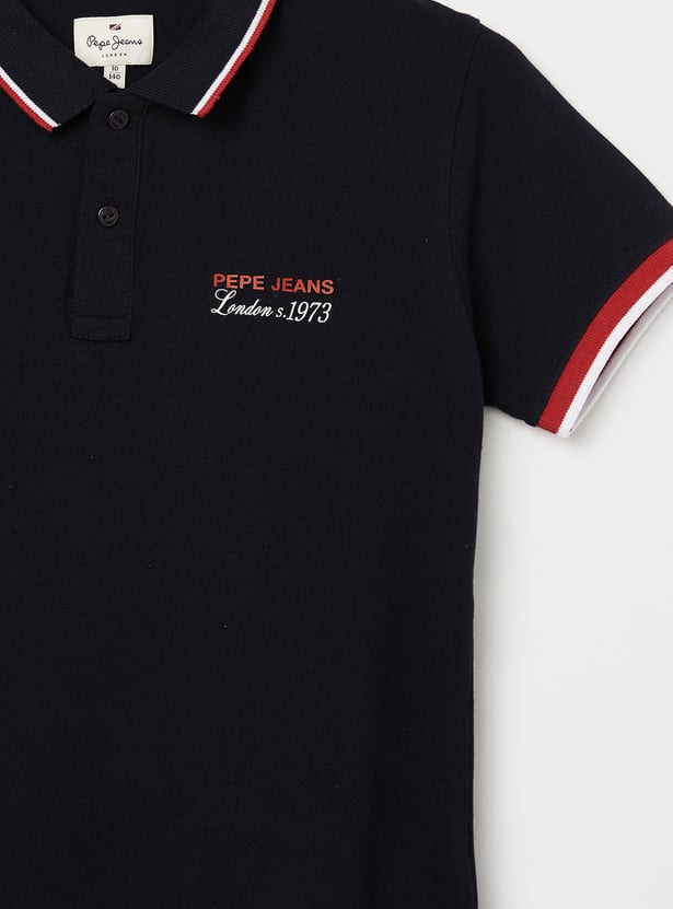 PEPE JEANS Boys Contrat Tipping Polo T-shirt
