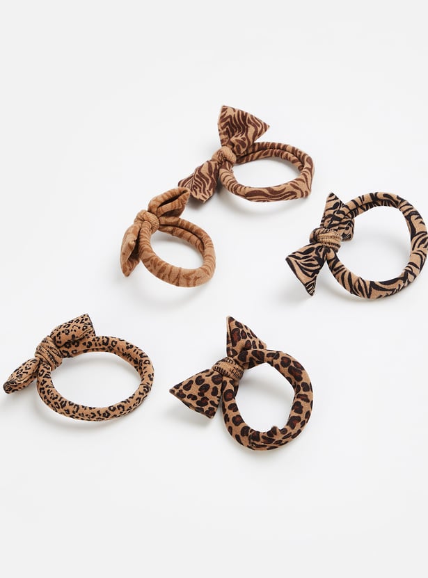 FAME FOREVER Animal Printed Hair Ties - Pack of 5