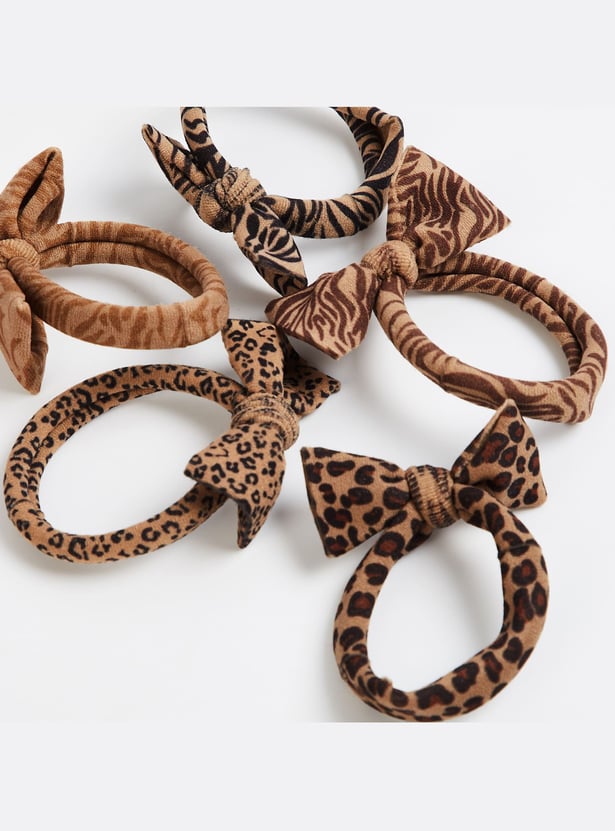 FAME FOREVER Animal Printed Hair Ties - Pack of 5