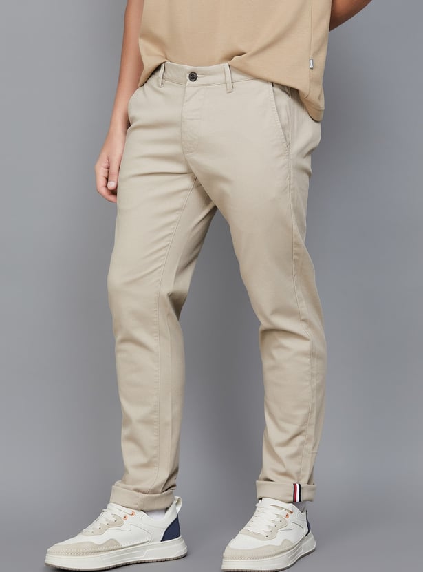 ARROW SPORT Solid Slim Tapered Trousers