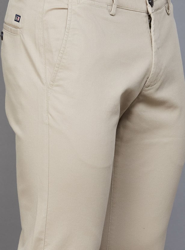 ARROW SPORT Solid Slim Tapered Trousers